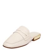 Elisa Flat Loafer Mules With Golden