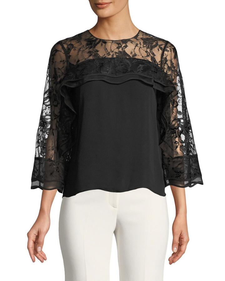 3/4-sleeve Blouse W/