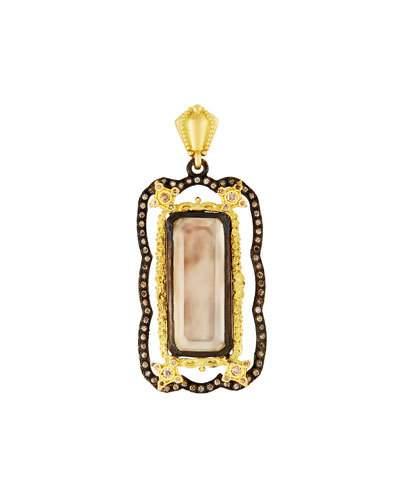 Old World Smoky Quartz Doublet Enhancer W/ Champagne Diamonds