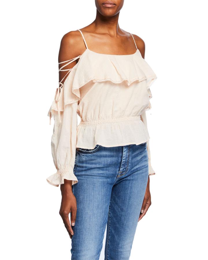 Marie Ruffle Off-the-shoulder Top