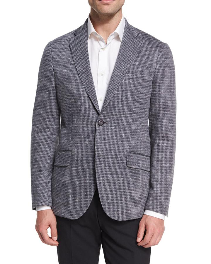 Jersey Check Sport Coat, Gray