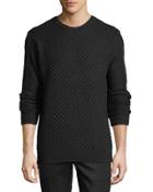 Cable Knit Sweater W/side Zips