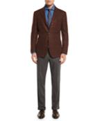 Wool Stretch Flannel Flat-front Pants,
