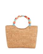 Cork Top Handle Bag With Ring Handles