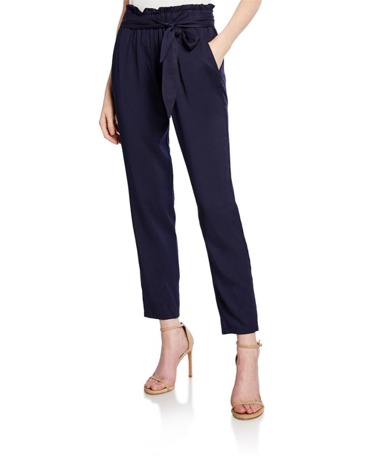 Paperbag Tie-waist Ankle Pants