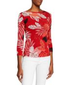 Pink Floral-print High-neck
