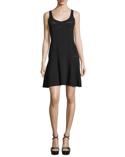 Sleeveless Fit-&-flare Dress, Black