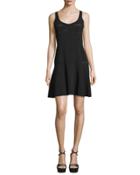 Sleeveless Fit-&-flare Dress, Black