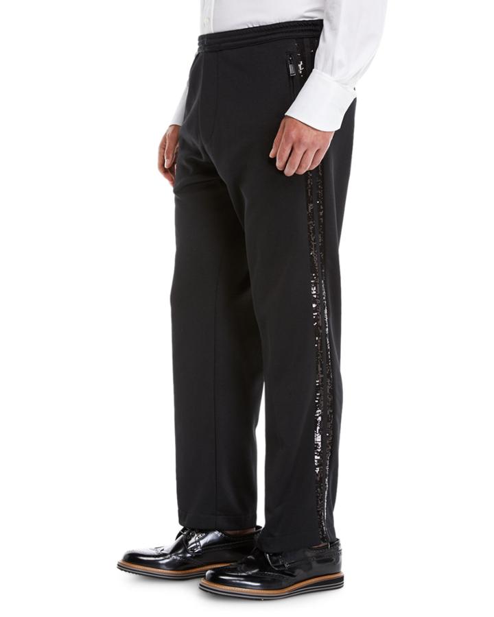 Sequin Side-striped Track Pants