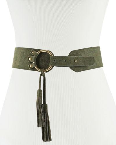 Tasseled Suede Pullback Belt