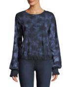 Sia Balloon-sleeve Tie-dye Top