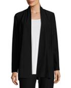 Lightweight Washable Stretch-crepe Topper Jacket/cardi, Black