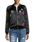 Patch Works Bomber Jacket, Black
