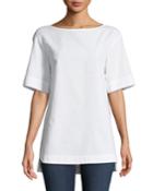 Samara Half-sleeve High-low Blouse
