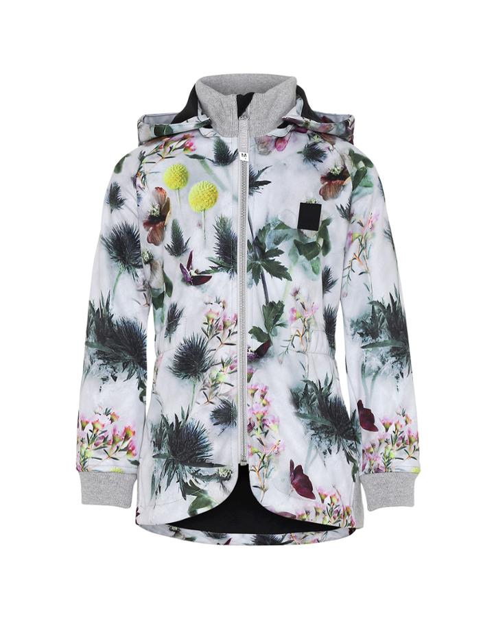 Girl's Hillary Floral Print Waterproof Soft Shell Hooded Jacket,
