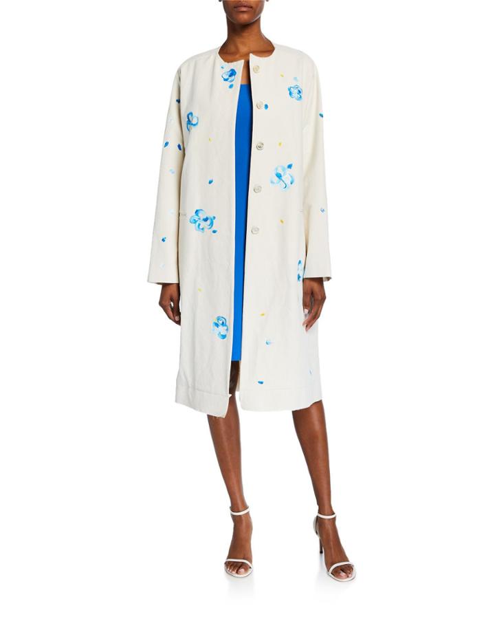 Hand-painted Floral Coat
