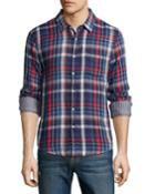Joe's Jeans Plaid Woven Sport Shirt, Indigo/red, Men's, Size: Small, Indigo / R