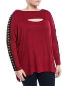 Lace Ladder-sleeve Tee,