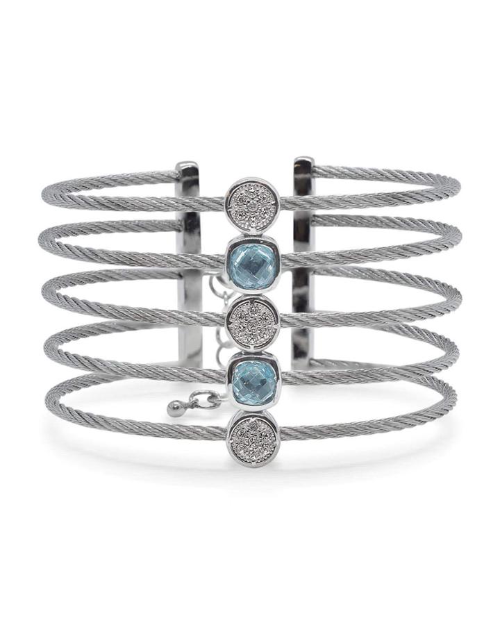 5-strand Blue And White Topaz Cuff