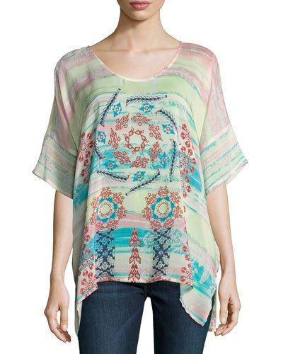 Bay Mix-printed Georgette Poncho,