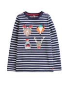 Boy's Finlay Striped Christmas Animals Top,