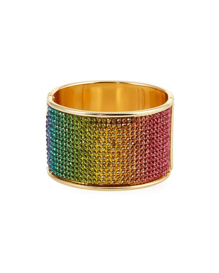 Rainbow Crystal Cuff Bracelet
