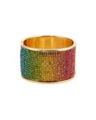 Rainbow Crystal Cuff Bracelet