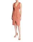 Demi Button-front Sleeveless Dress