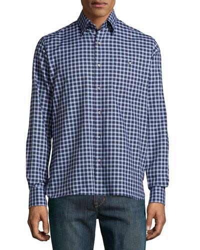 Check Sport Shirt, Brown/blue