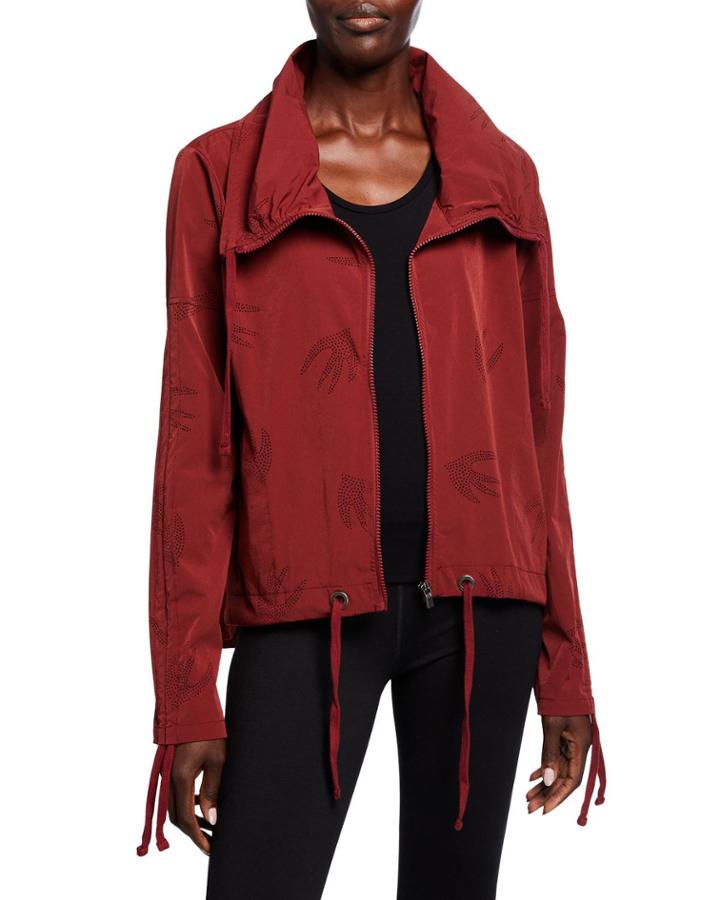 Ruched Swan Perforated High-low Jacket