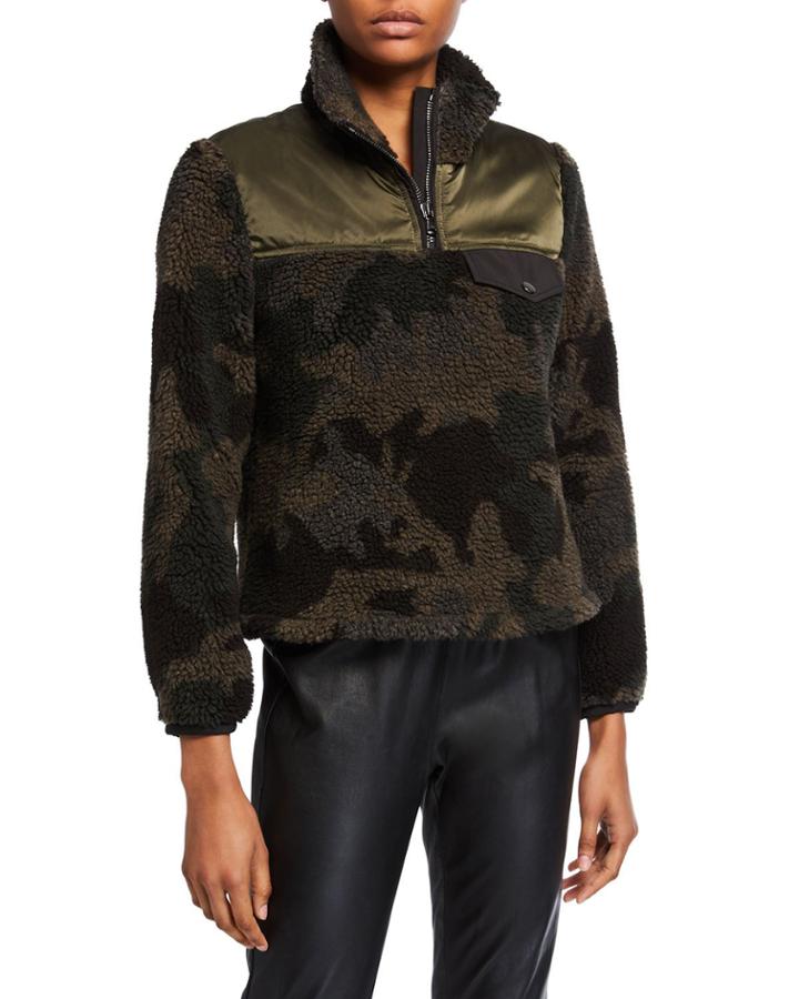 Kylan Camo-print Sherpa Pullover