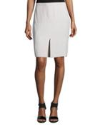 Mid-rise Front-slit Pencil Skirt, Dark Bone