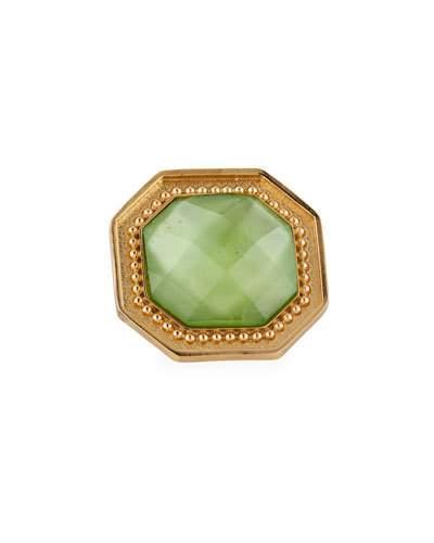 Green Crystal Button Ring