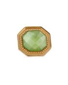 Green Crystal Button Ring