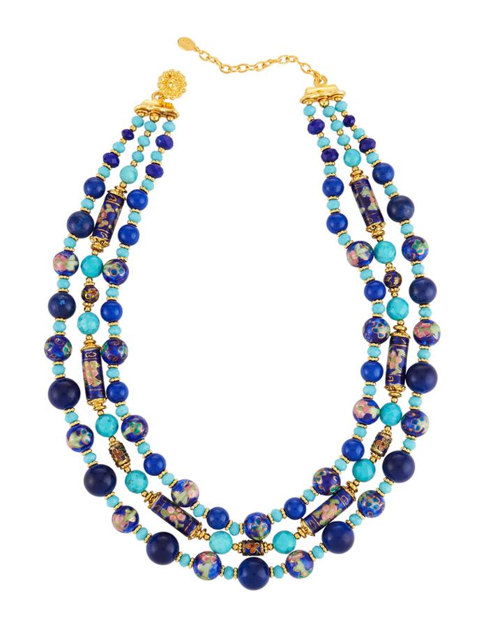 Triple-strand Beaded Necklace