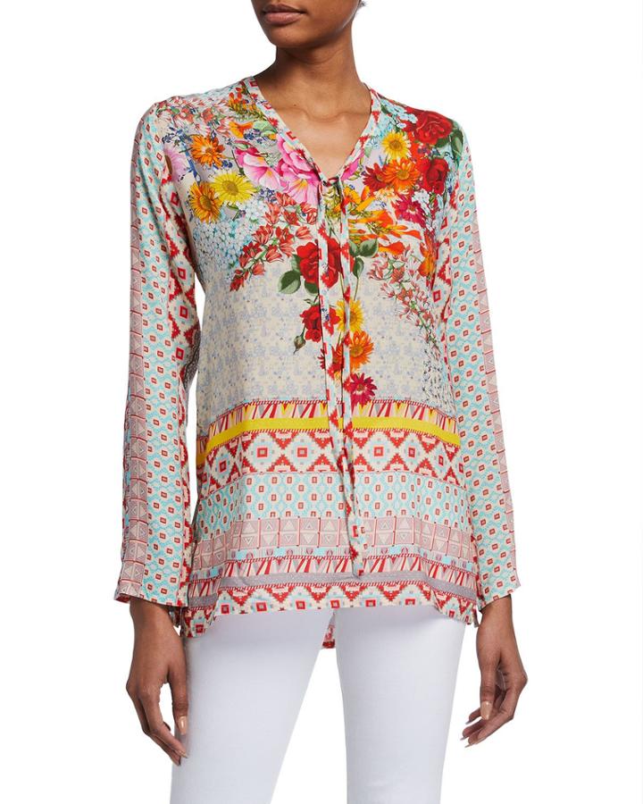 Chloris Floral Challis Blouse