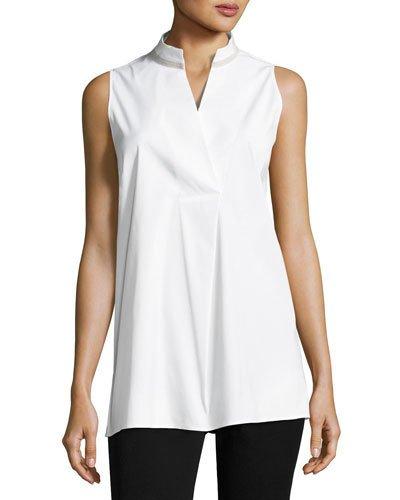 Eloise Bead-trim Blouse, White
