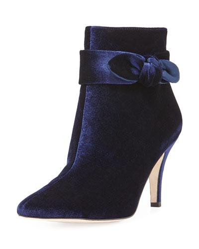 Tredoz Velvet Point-toe Bootie