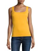 Square-neck Cashmere Tank, Daffodil