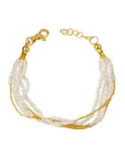 Delicate 24k 5-strand Pearly Bracelet