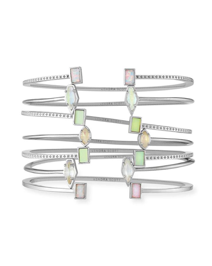 Kinsley Bracelet Set In Silvertone Plate