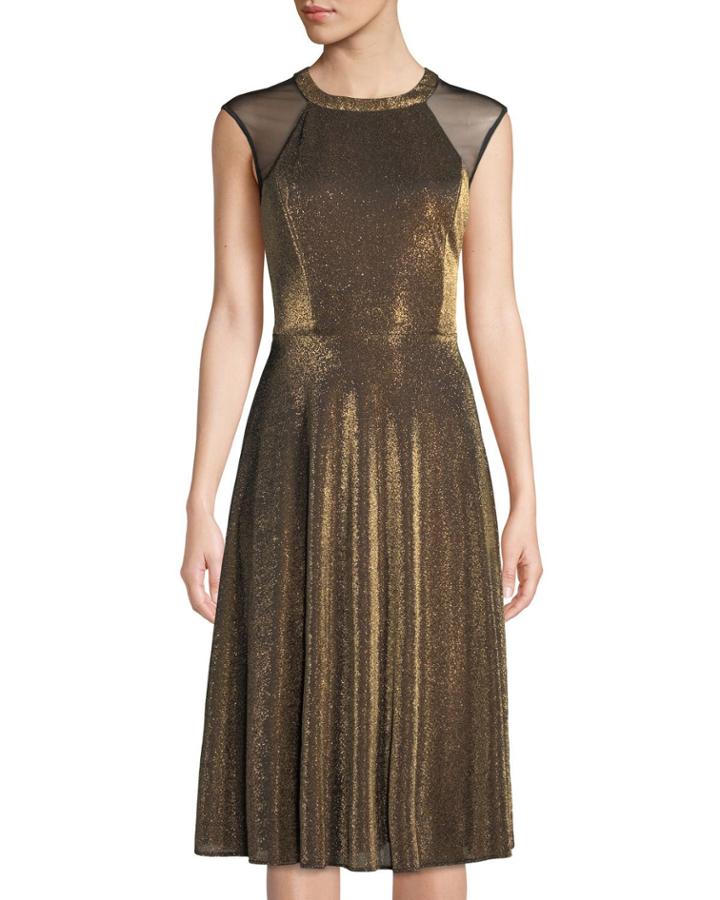 Copper Metallic Midi