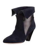 Laurel Suede Fold-over Boot, Navy