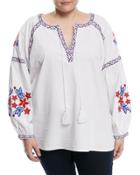 Embroidered Peasant Blouse,
