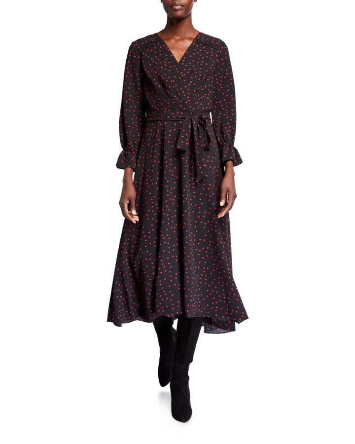 Long-sleeve Polka-dot Chiffon