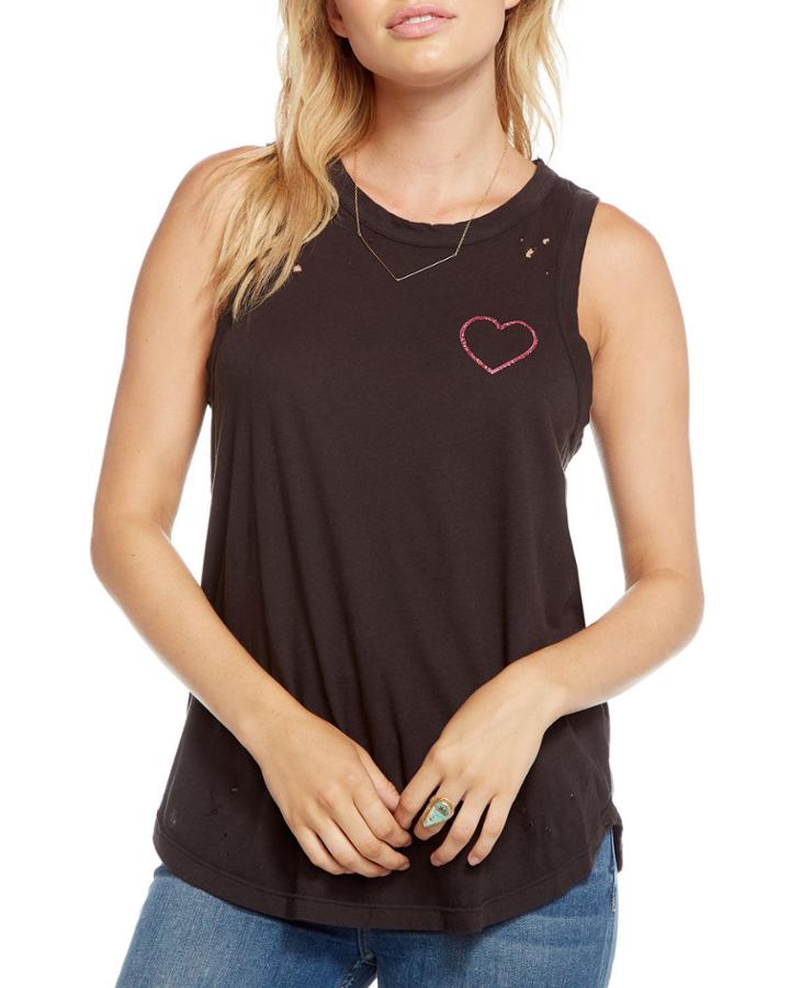 Glitter-heart Distressed