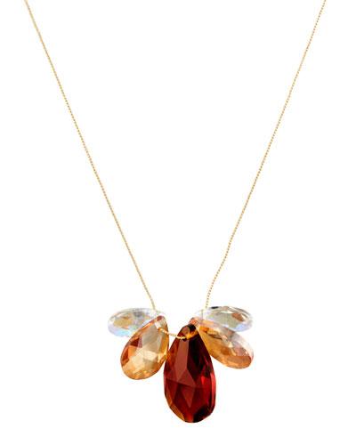 Long Ombre Crystal Pendant Necklace