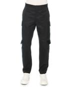 Cargo Pants With Velvet Flaps, Black