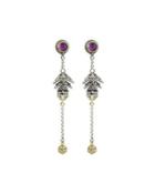 Erato Ornate Bulb & Chain Amethyst Doublet Dangle Earrings