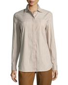 Brody Striped Poplin Button-front Blouse